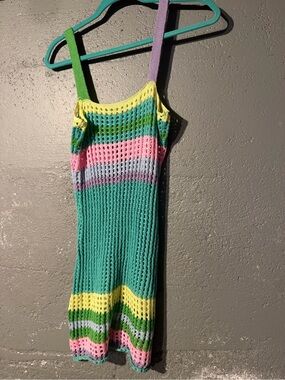 Magic Multi-Color Open-Knit Swim Coverup - Teal, Yellow, Pink, Lavender, Green